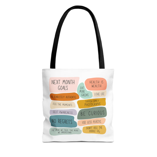 White Quoty Tote Bag (AOP)